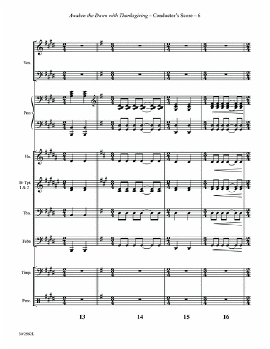 Awaken the Dawn with Thanksgiving - Brass and Percussion Score and Parts - Digit Percussion scores gallery preview page 6