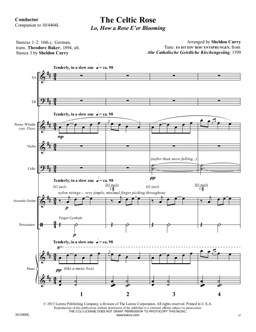 The Celtic Rose - Instrumental Ensemble Score and Parts Set of Parts scores gallery preview page 1