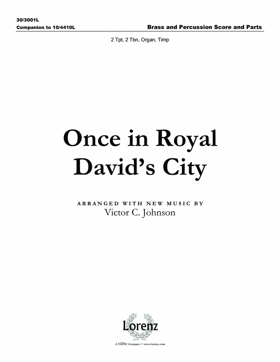 Once in Royal David's City - Brass and Percussion Score and Parts Trombone scores gallery preview page 1