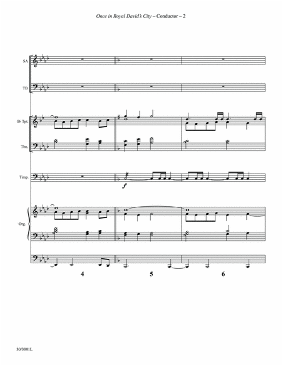 Once in Royal David's City - Brass and Percussion Score and Parts Trombone scores gallery preview page 4