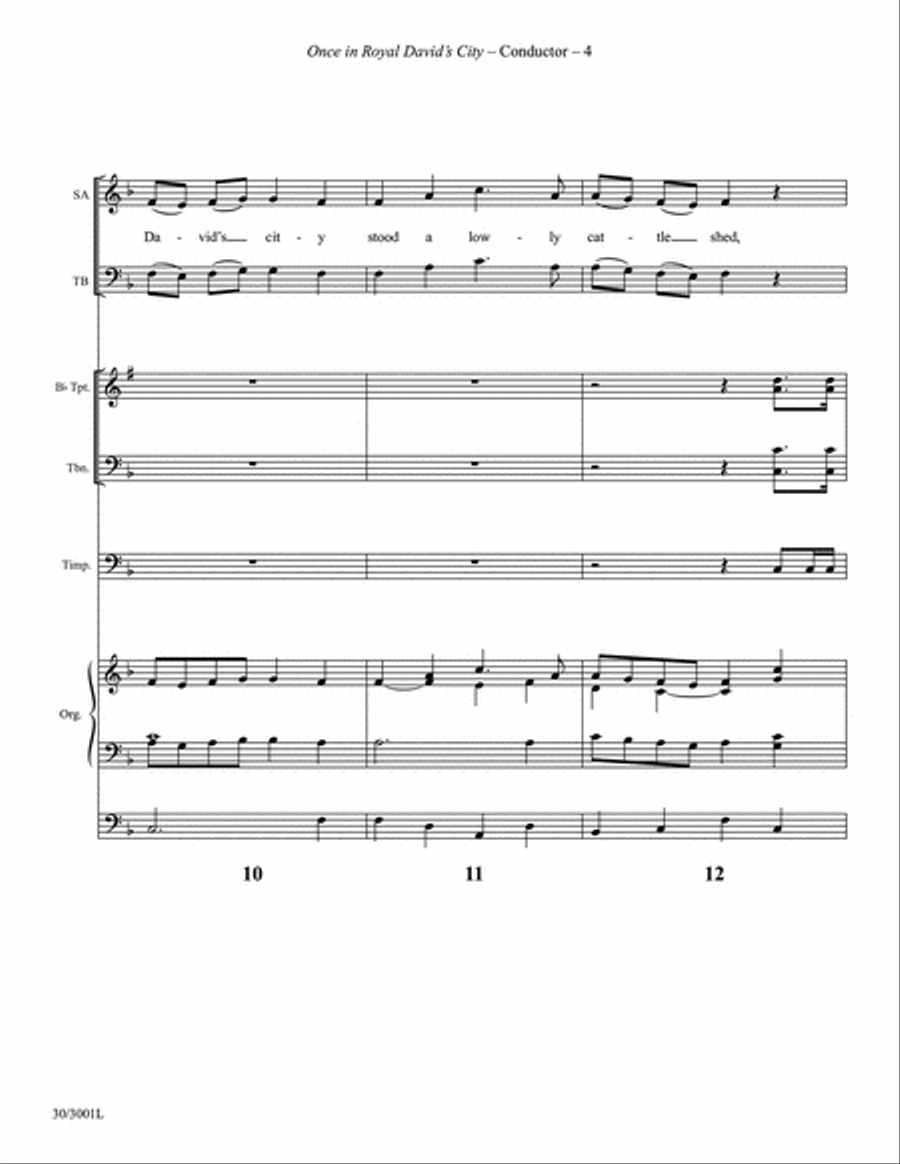 Once in Royal David's City - Brass and Percussion Score and Parts Trombone scores gallery preview page 6