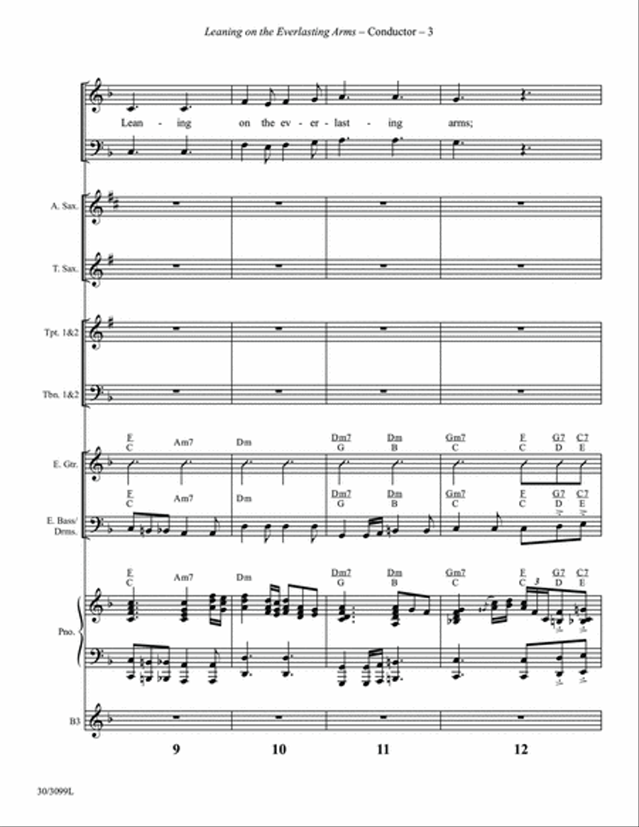 Leaning on the Everlasting Arms - Instrumental Ensemble Score and Parts - Digita Tenor Saxophone scores gallery preview page 5