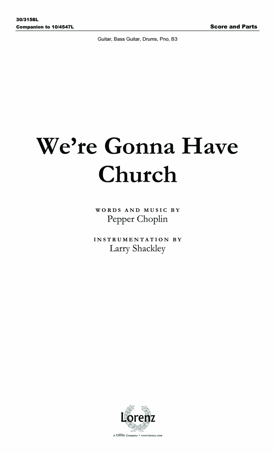 We're Gonna Have Church - Rhythm Score and Parts Rhythm Section scores gallery preview page 1