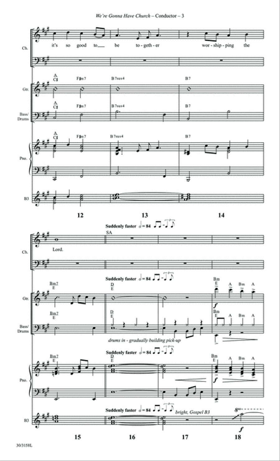 We're Gonna Have Church - Rhythm Score and Parts Rhythm Section scores gallery preview page 5