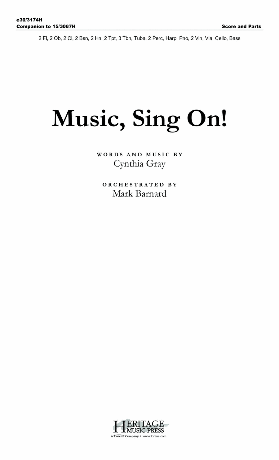 Music, Sing On! - Orchestral Score and CD with Printable Parts Choir scores gallery preview page 1