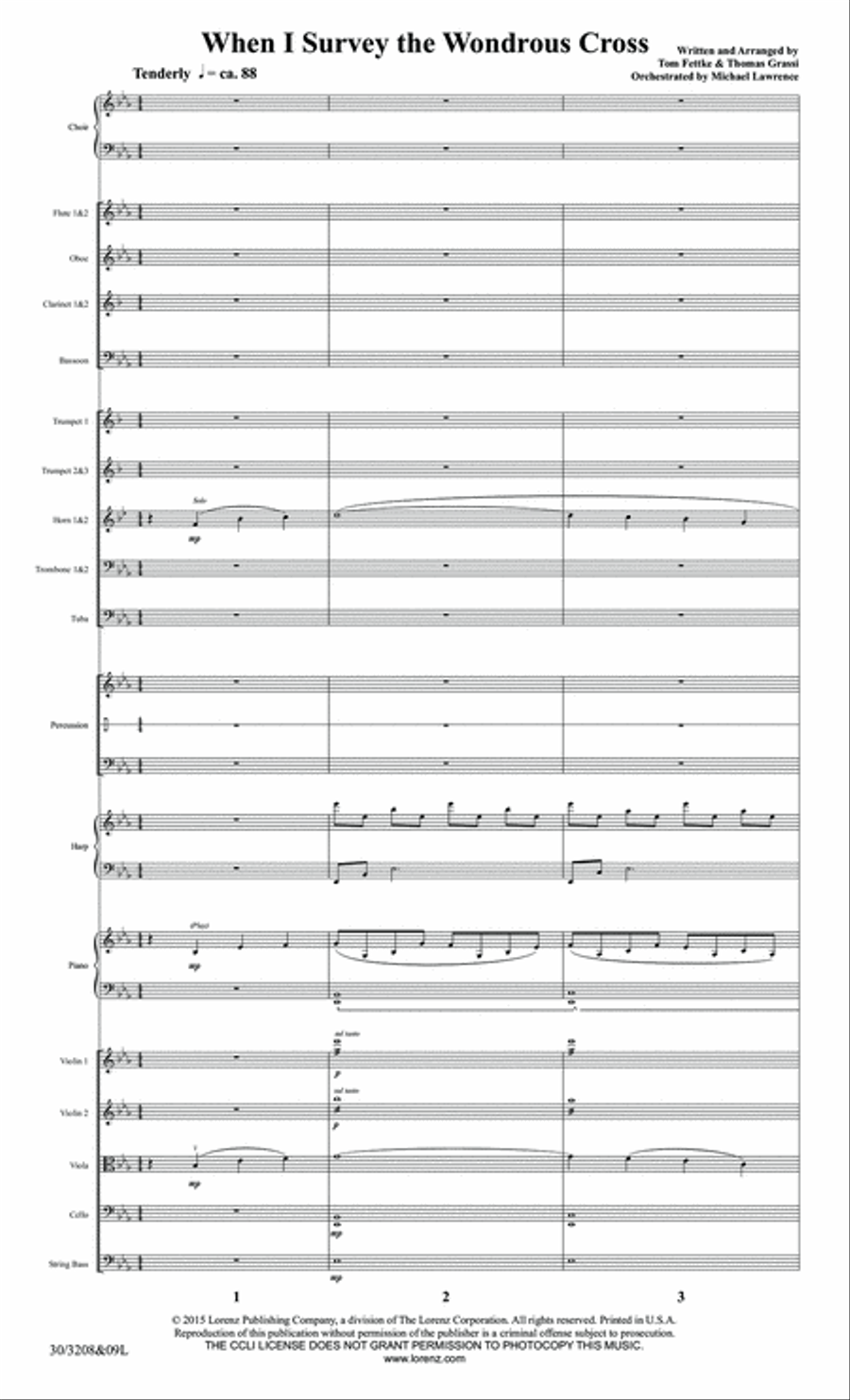 When I Survey the Wondrous Cross - Orchestral Score and Parts Digital Download Full Orchestra scores gallery preview page 3