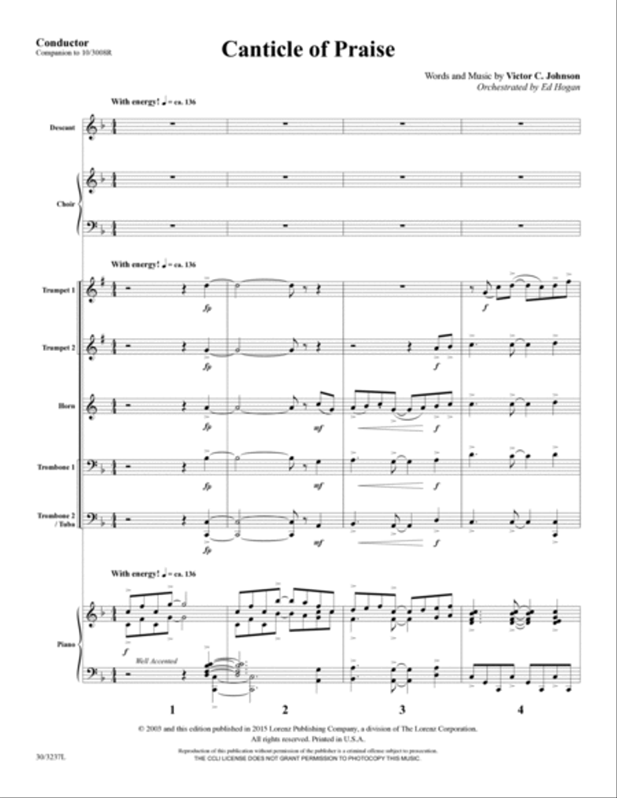 Canticle of Praise - Brass Score and Parts Horn scores gallery preview page 2
