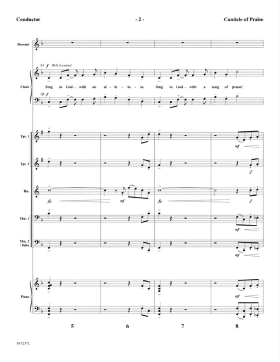 Canticle of Praise - Brass Score and Parts Horn scores gallery preview page 3