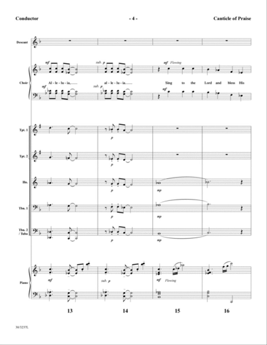 Canticle of Praise - Brass Score and Parts Horn scores gallery preview page 5