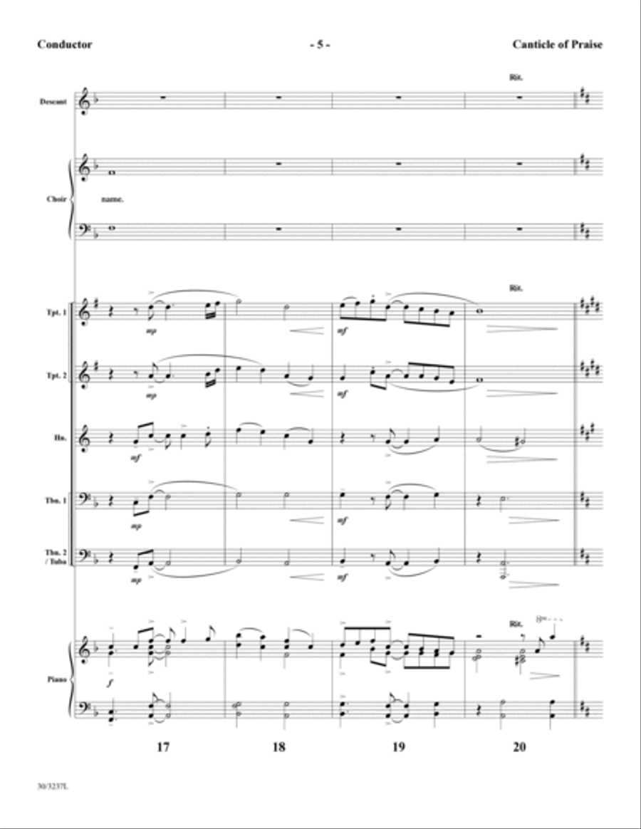 Canticle of Praise - Brass Score and Parts Horn scores gallery preview page 6