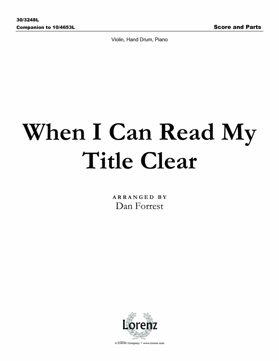 When I Can Read My Title Clear - Instrumental Score and Parts Violin scores gallery preview page 1