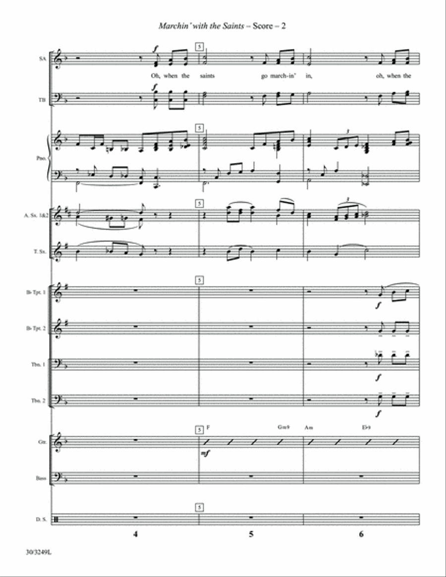 Marchin' with the Saints - Instrumental Ensemble Score and Parts Tenor Saxophone scores gallery preview page 4