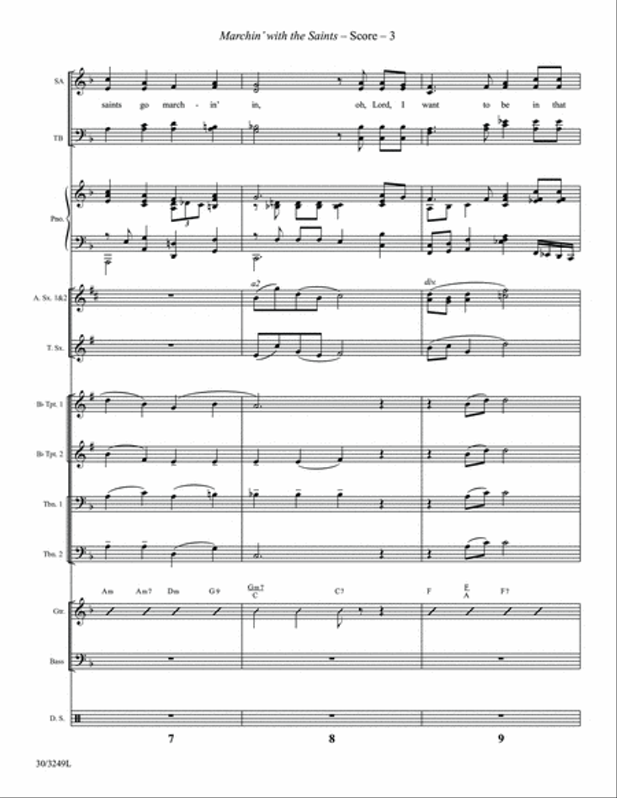 Marchin' with the Saints - Instrumental Ensemble Score and Parts Tenor Saxophone scores gallery preview page 5