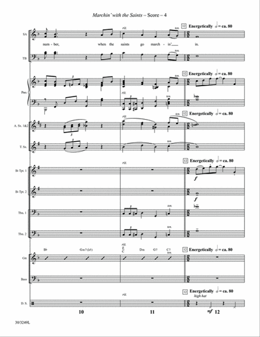 Marchin' with the Saints - Instrumental Ensemble Score and Parts Tenor Saxophone scores gallery preview page 6