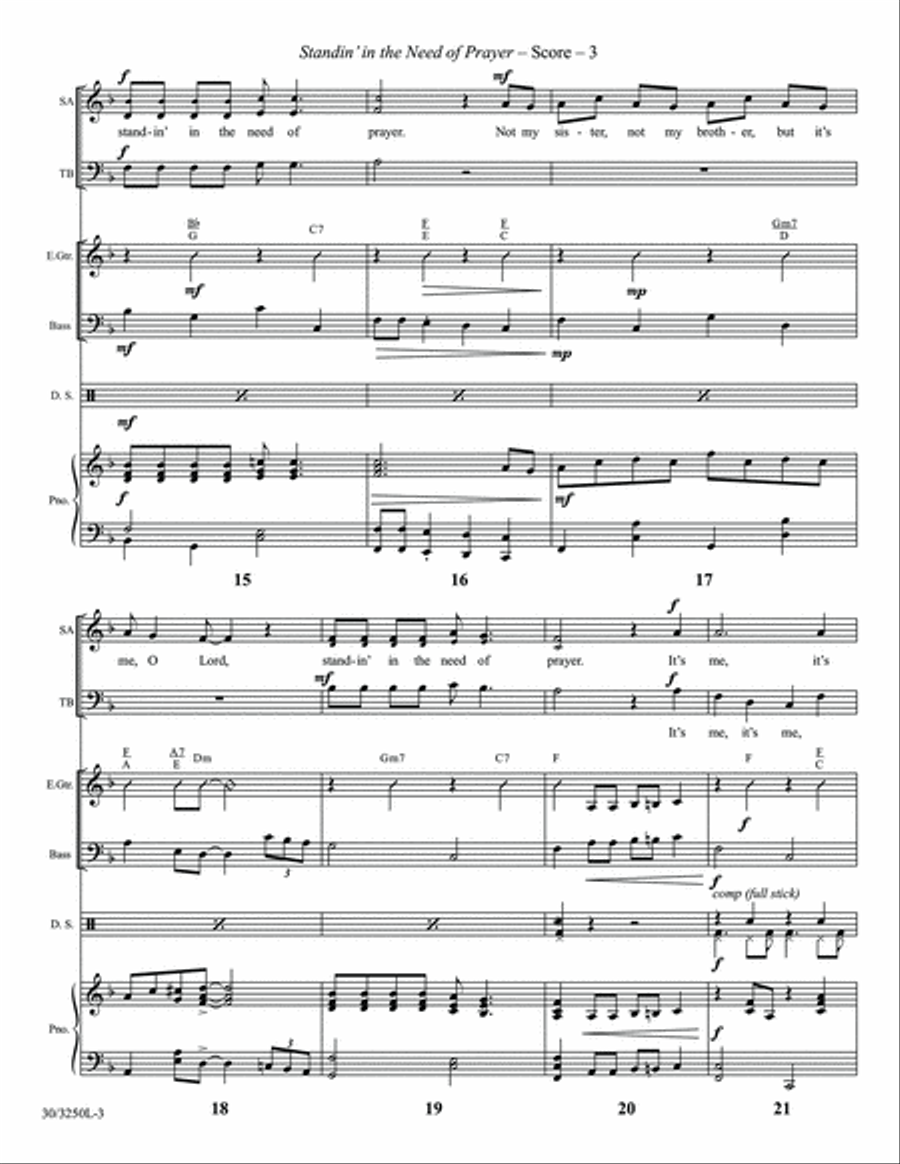 Standin' in the Need of Prayer - Rhythm Score and Parts Rhythm Section scores gallery preview page 5