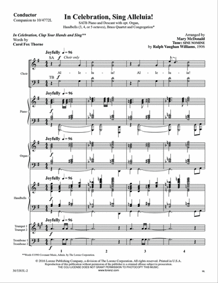 In Celebration, Sing Alleluia! - Instrumental Ensemble Score and Parts - Digital Handbell Choir scores gallery preview page 3
