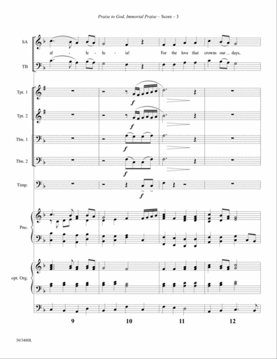 Praise to God, Immortal Praise - Brass and Timpani Score and Parts Percussion scores gallery preview page 5