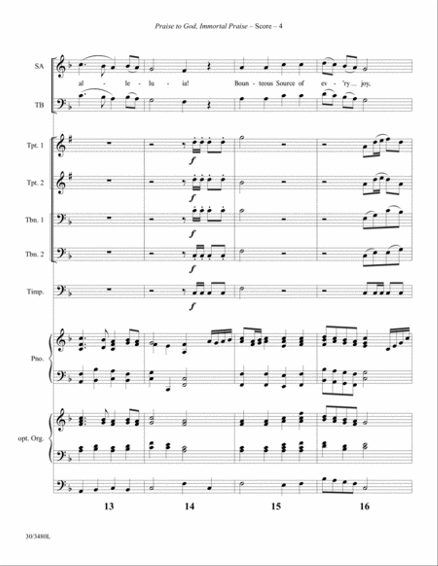 Praise to God, Immortal Praise - Brass and Timpani Score and Parts Percussion scores gallery preview page 6