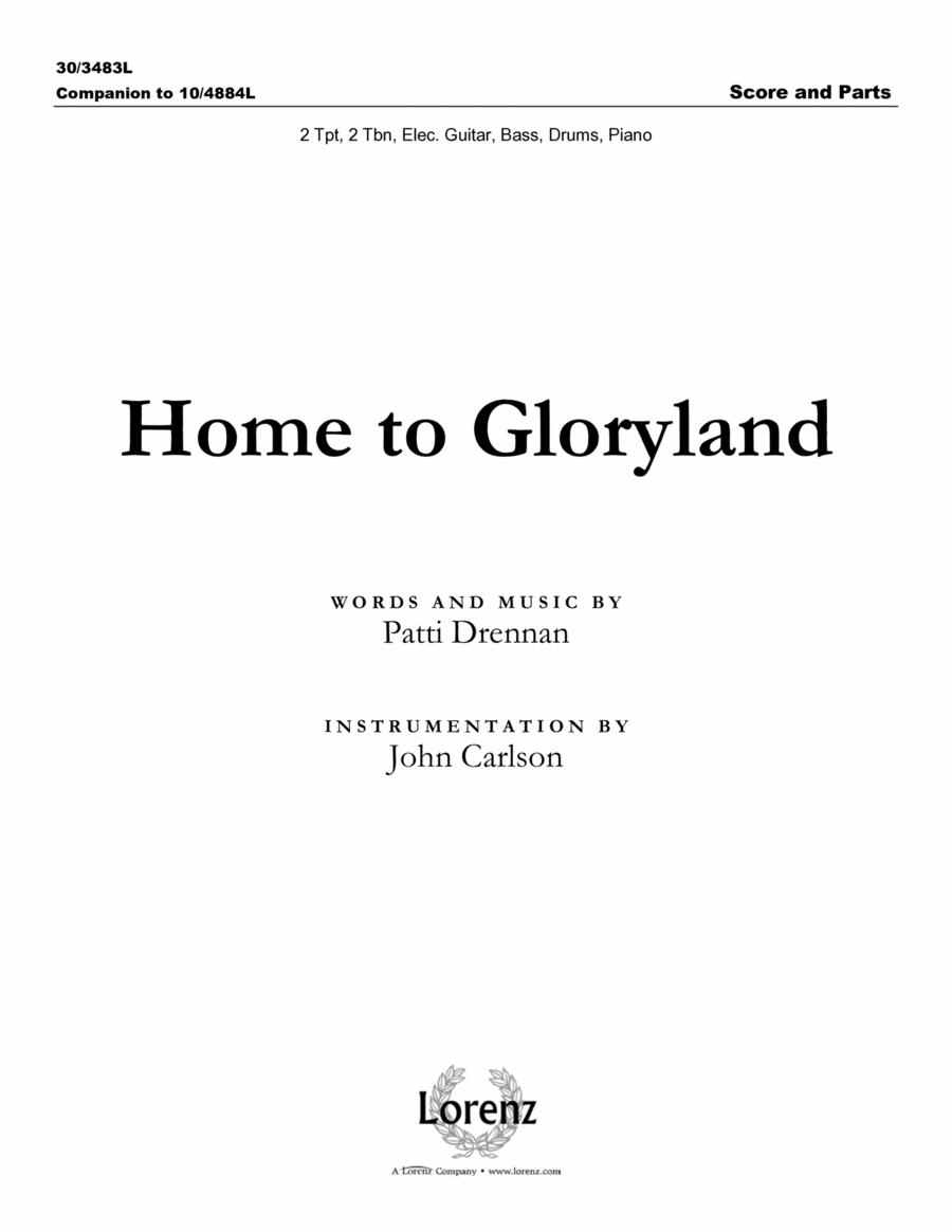 Home to Gloryland - Brass and Rhythm Score and Parts Set of Parts scores gallery preview page 1