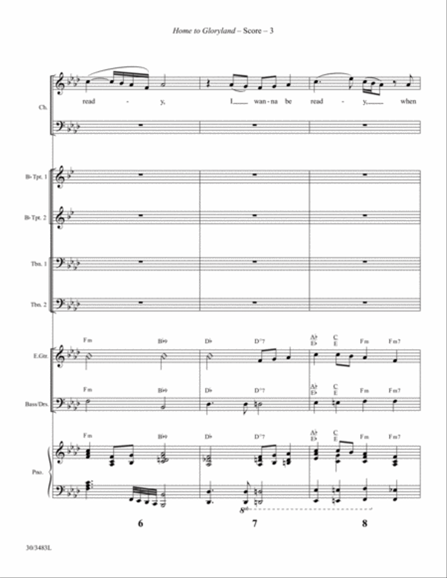 Home to Gloryland - Brass and Rhythm Score and Parts Set of Parts scores gallery preview page 5