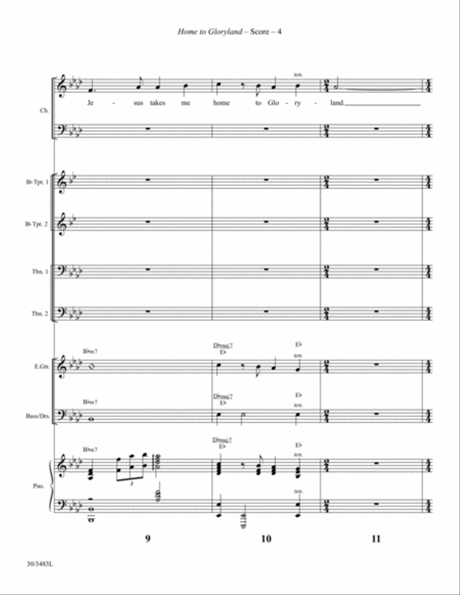 Home to Gloryland - Brass and Rhythm Score and Parts Set of Parts scores gallery preview page 6