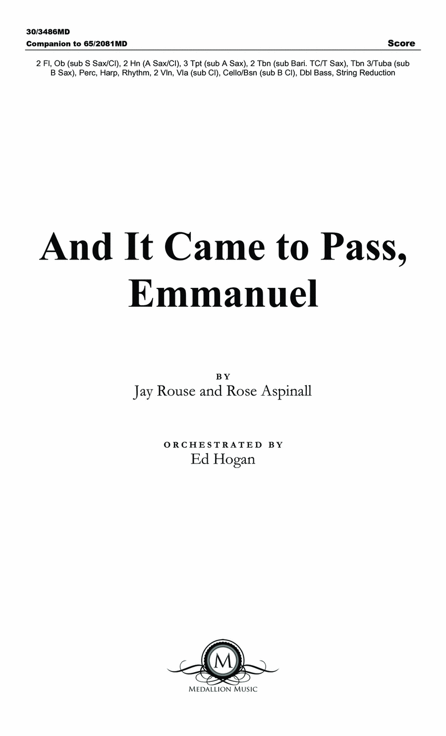 And It Came to Pass, Emmanuel - Full Score Choir scores gallery preview page 1