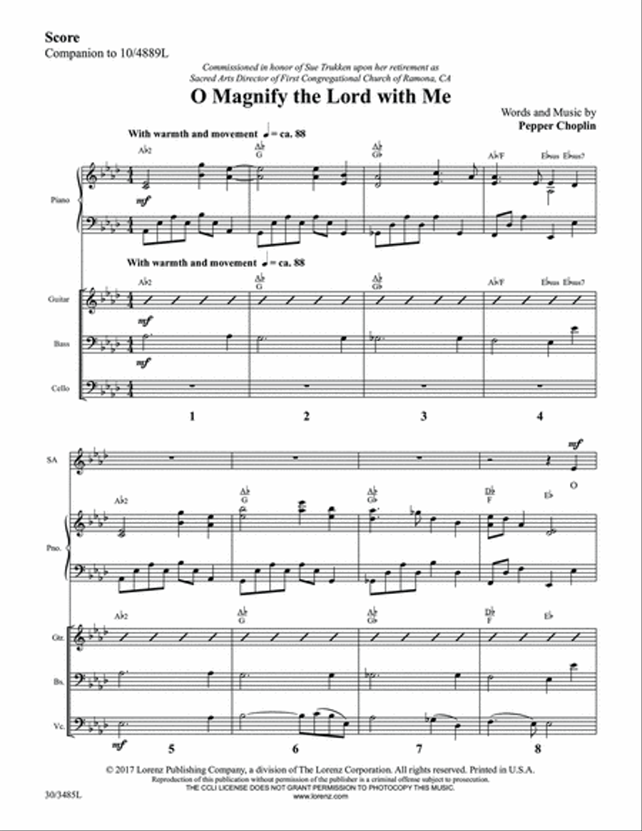 O Magnify the Lord with Me - Instrumental Ensemble Score and Parts Cello scores gallery preview page 3