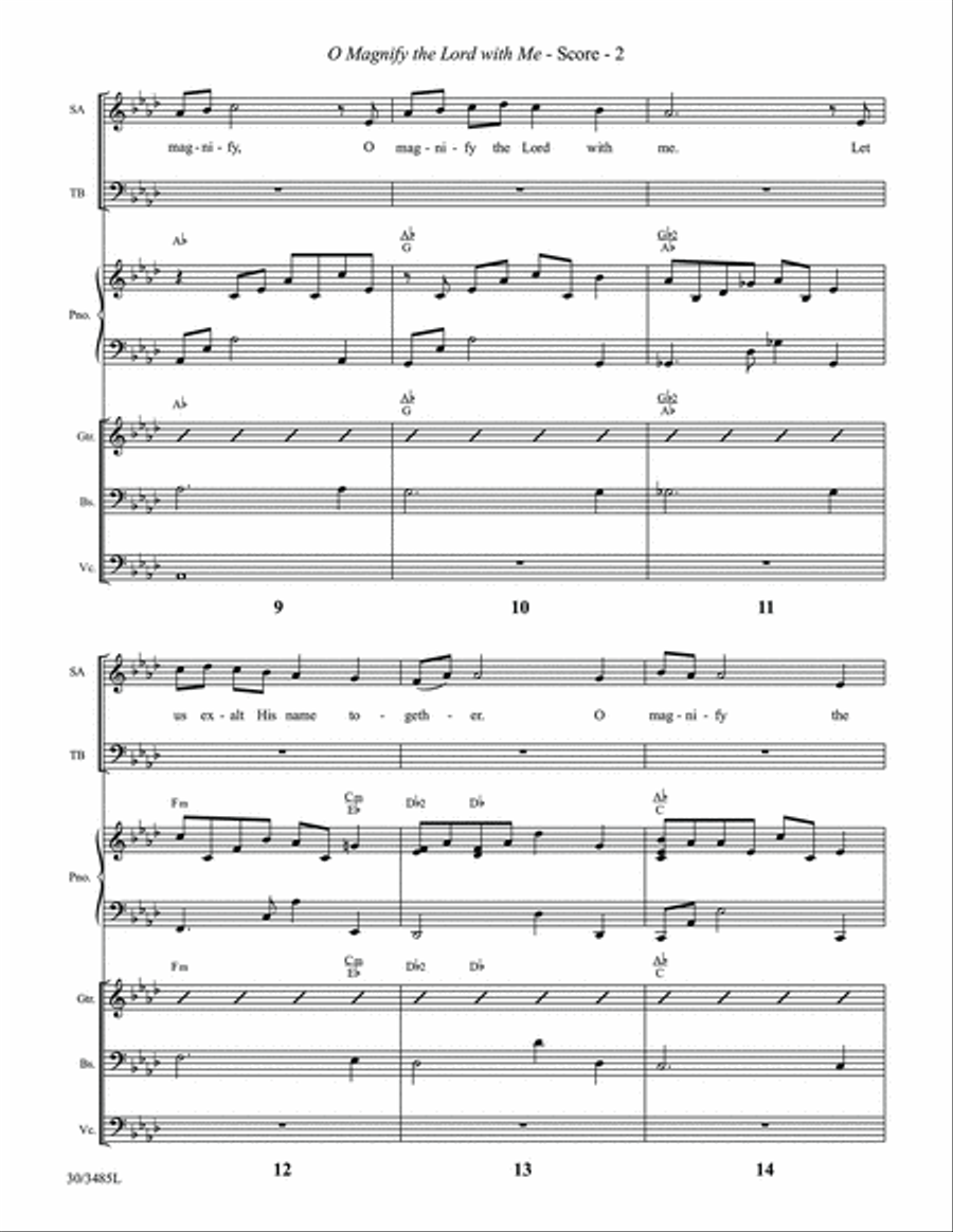 O Magnify the Lord with Me - Instrumental Ensemble Score and Parts Cello scores gallery preview page 4