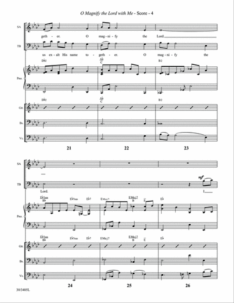 O Magnify the Lord with Me - Instrumental Ensemble Score and Parts Cello scores gallery preview page 6