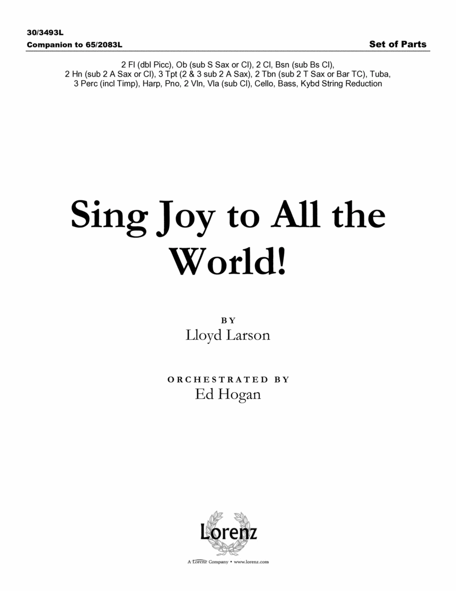 Sing Joy to All the World! - Set of Parts Choir scores gallery preview page 1