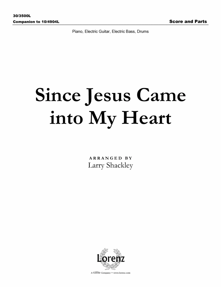Since Jesus Came Into My Heart - Rhythm Score and Parts Rhythm Section scores gallery preview page 1