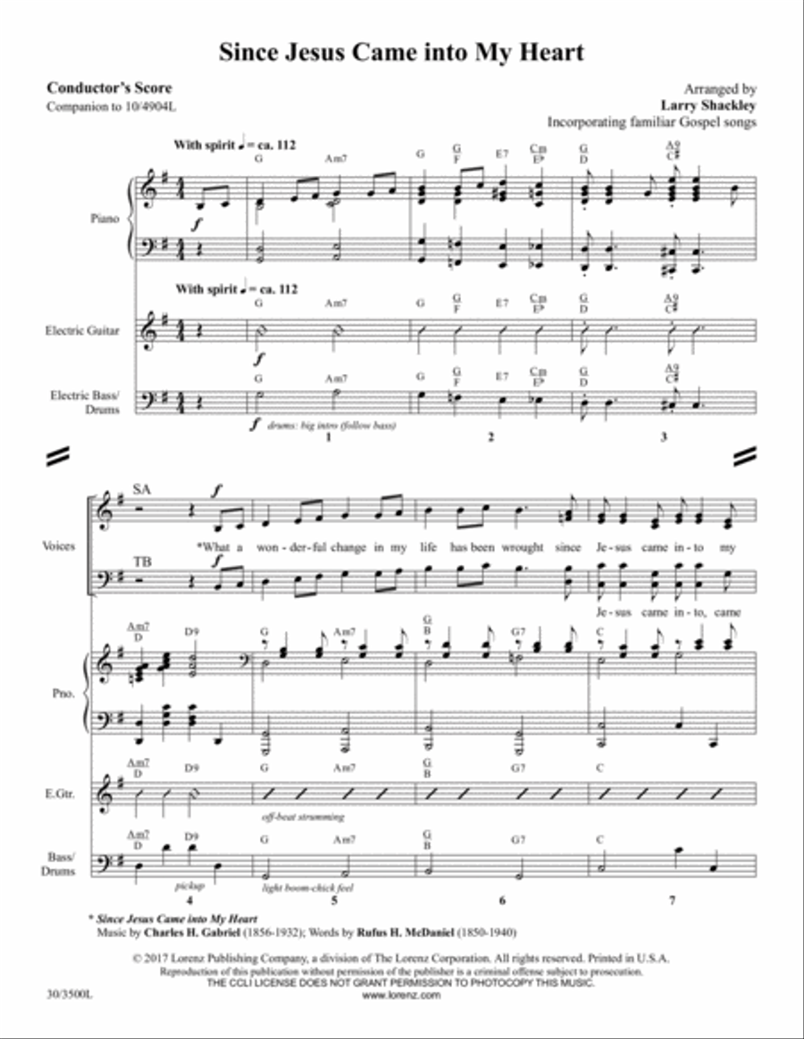 Since Jesus Came Into My Heart - Rhythm Score and Parts Rhythm Section scores gallery preview page 3