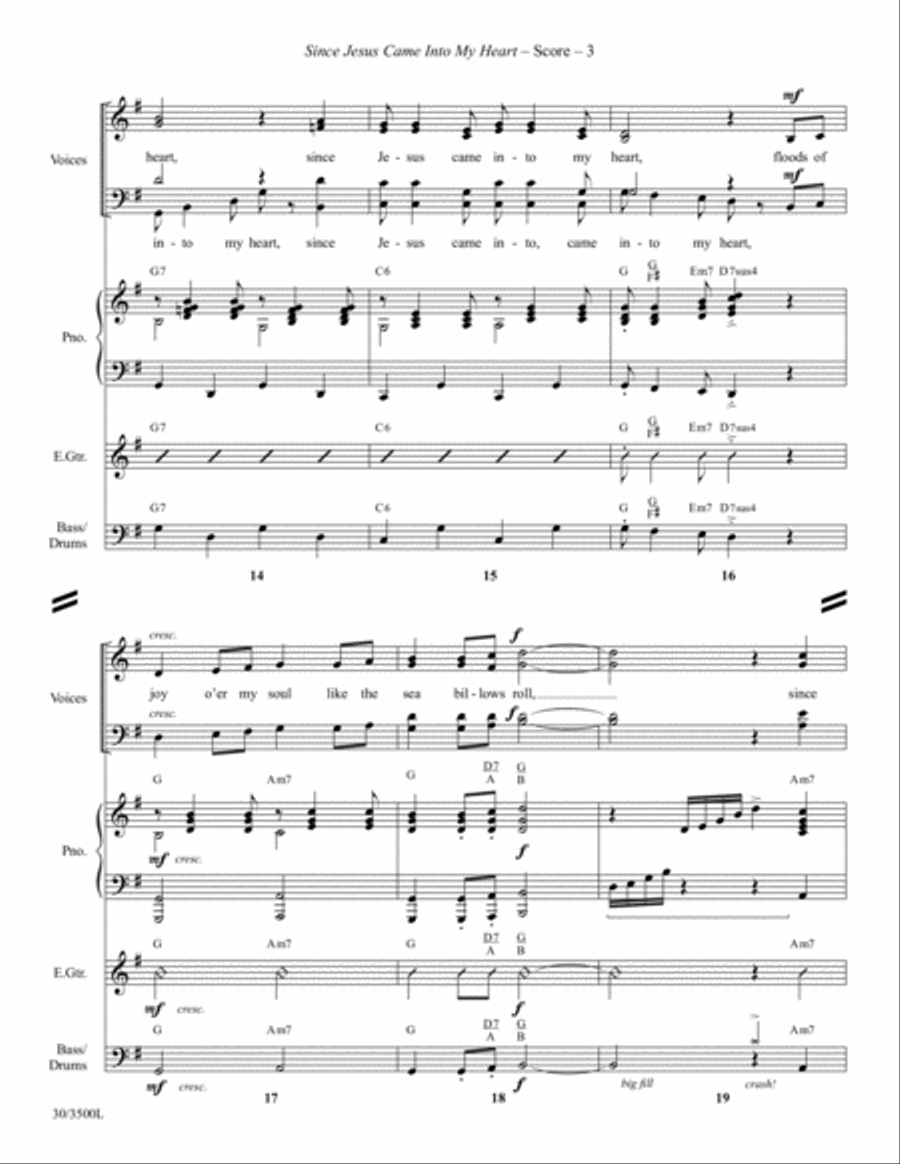 Since Jesus Came Into My Heart - Rhythm Score and Parts Rhythm Section scores gallery preview page 5