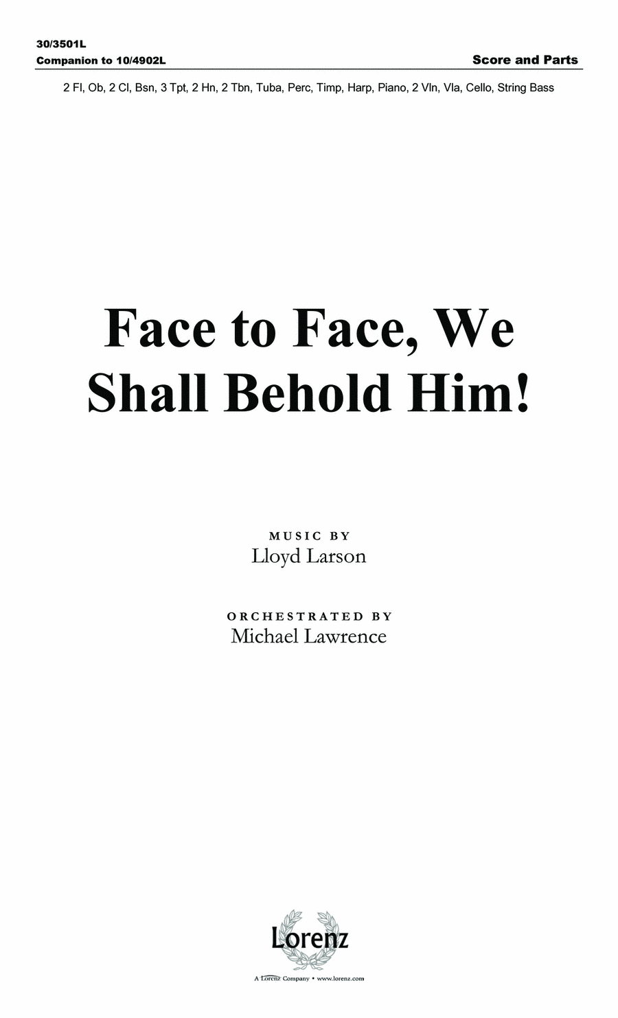 Face to Face, We Shall Behold Him! - Orchestral Score and Parts Full Orchestra scores gallery preview page 1