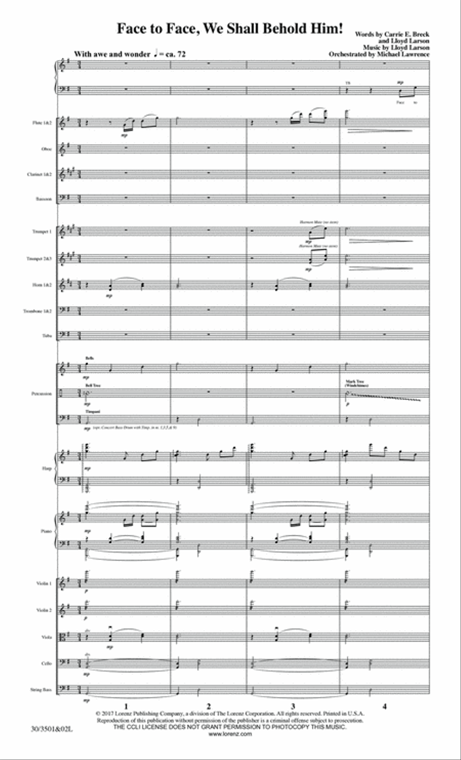 Face to Face, We Shall Behold Him!- Orchestral Score and Parts- Digital Download Full Orchestra scores gallery preview page 3