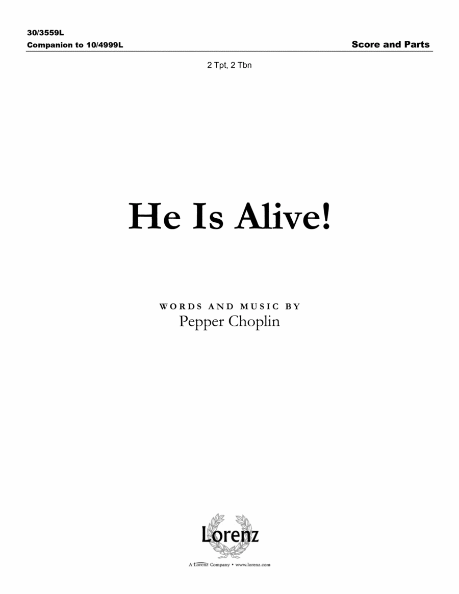 He Is Alive! - Brass Quartet Score and Parts Trombone scores gallery preview page 1