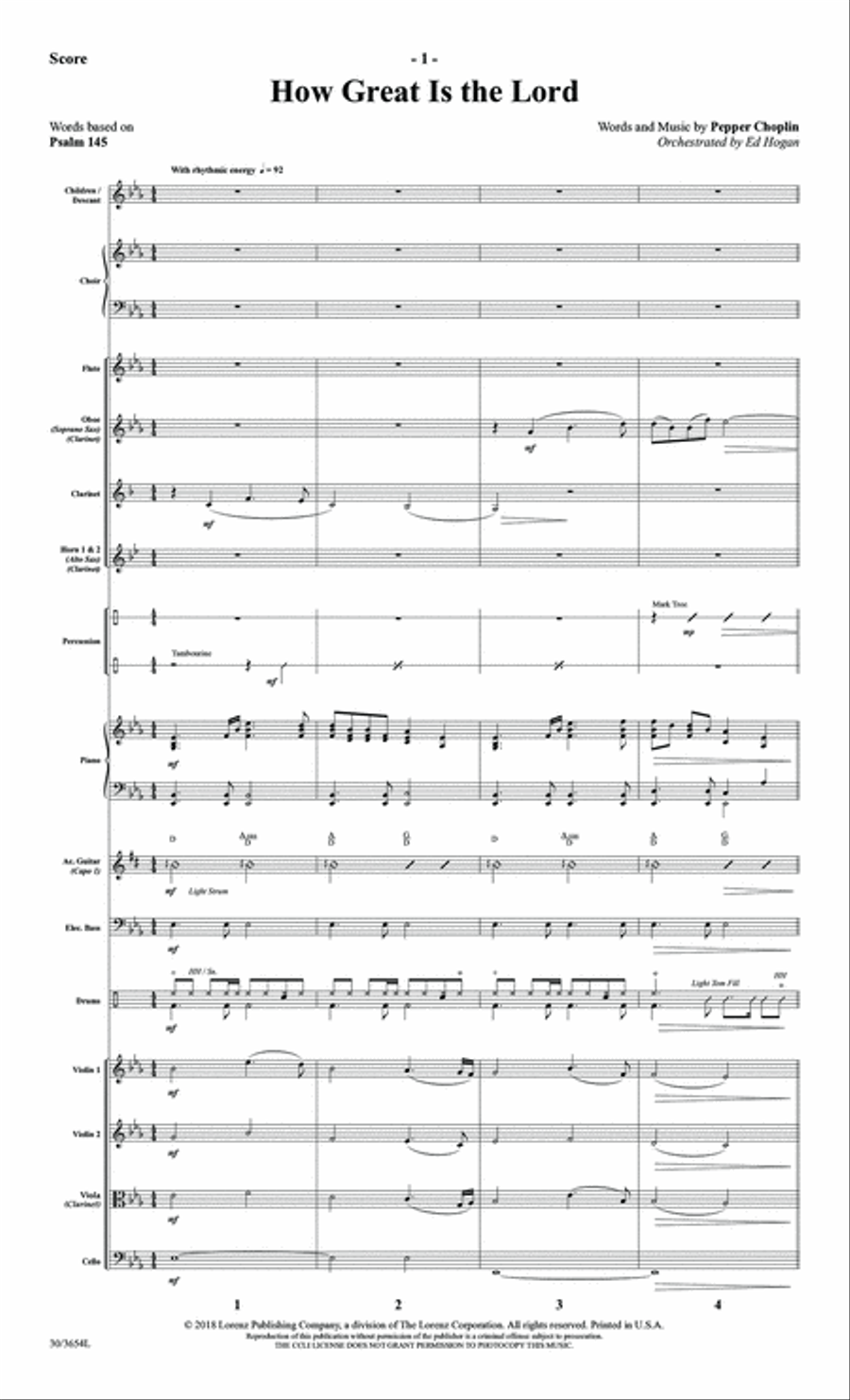 How Great Is the Lord - Instrumental Ensemble Score and Parts Set of Parts scores gallery preview page 3