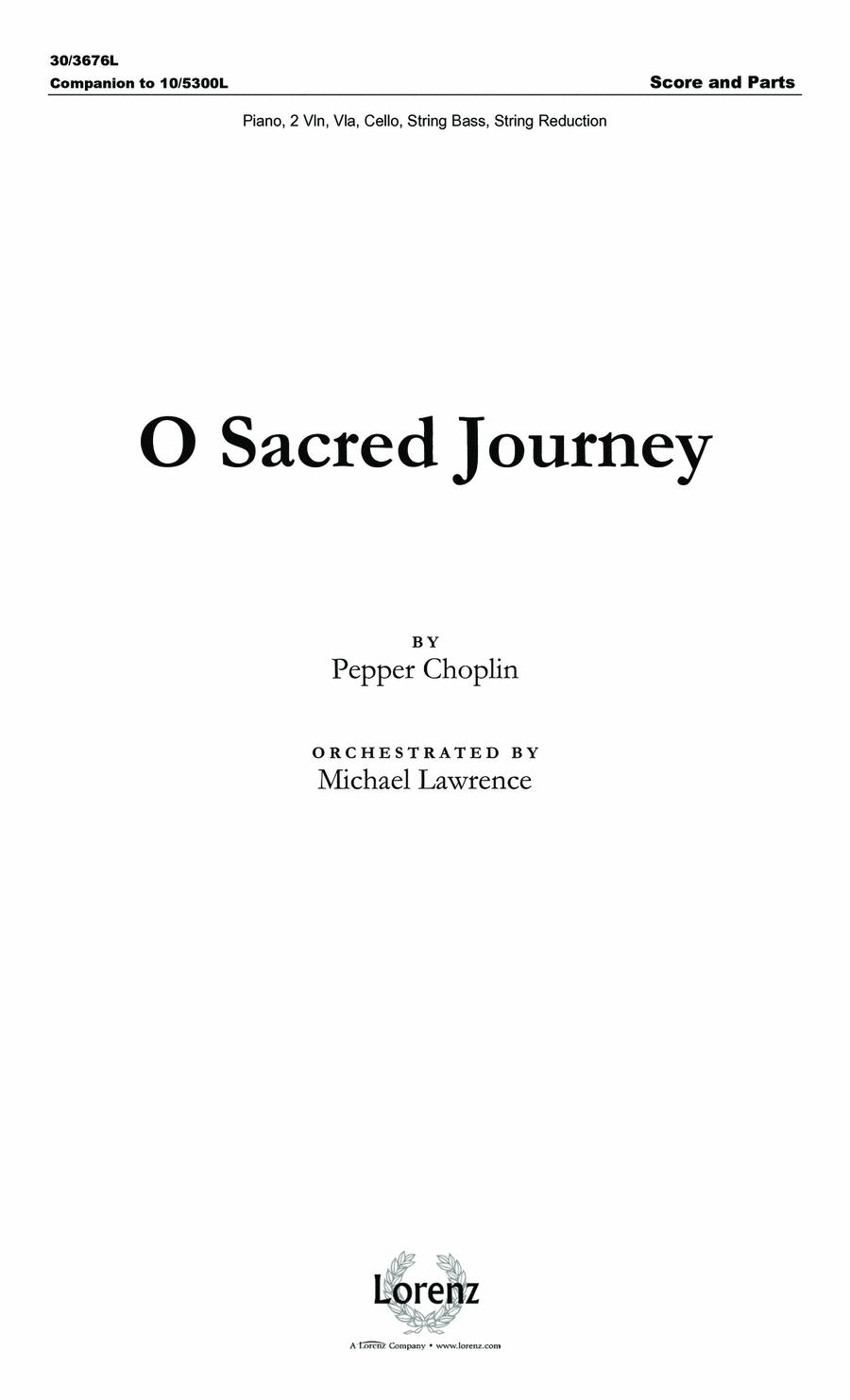 O Sacred Journey - String Ensemble Score and Parts Set of Parts scores gallery preview page 1