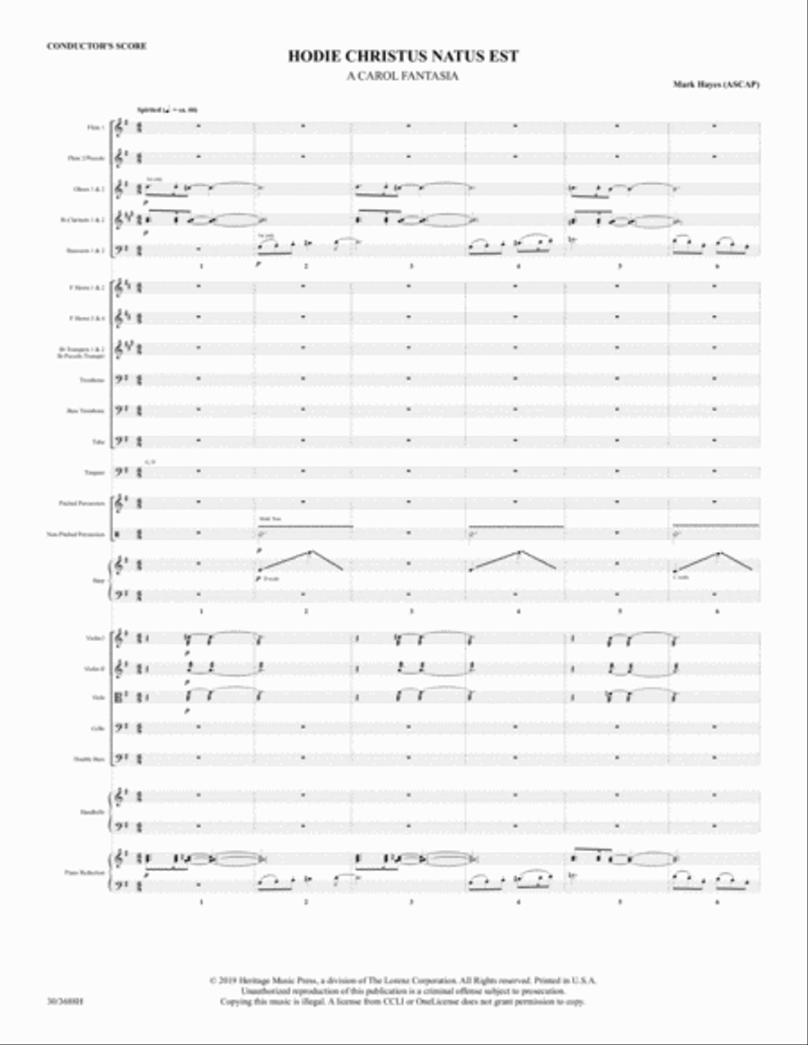 Hodie Christus Natus Est - Full Orchestra Score and Parts Choir scores gallery preview page 3