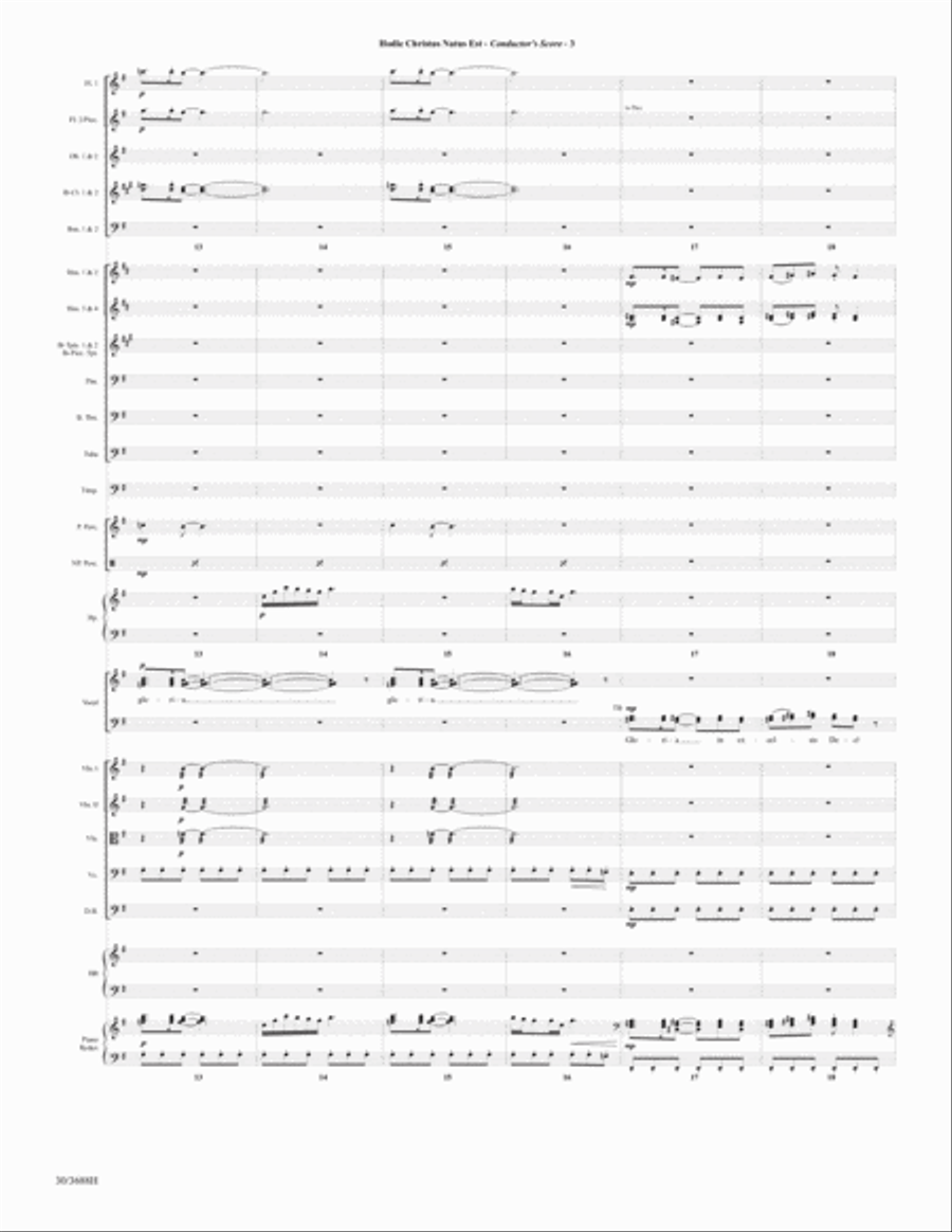Hodie Christus Natus Est - Full Orchestra Score and Parts Choir scores gallery preview page 5