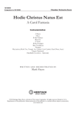 Hodie Christus Natus Est - Chamber Orchestra Score and Parts