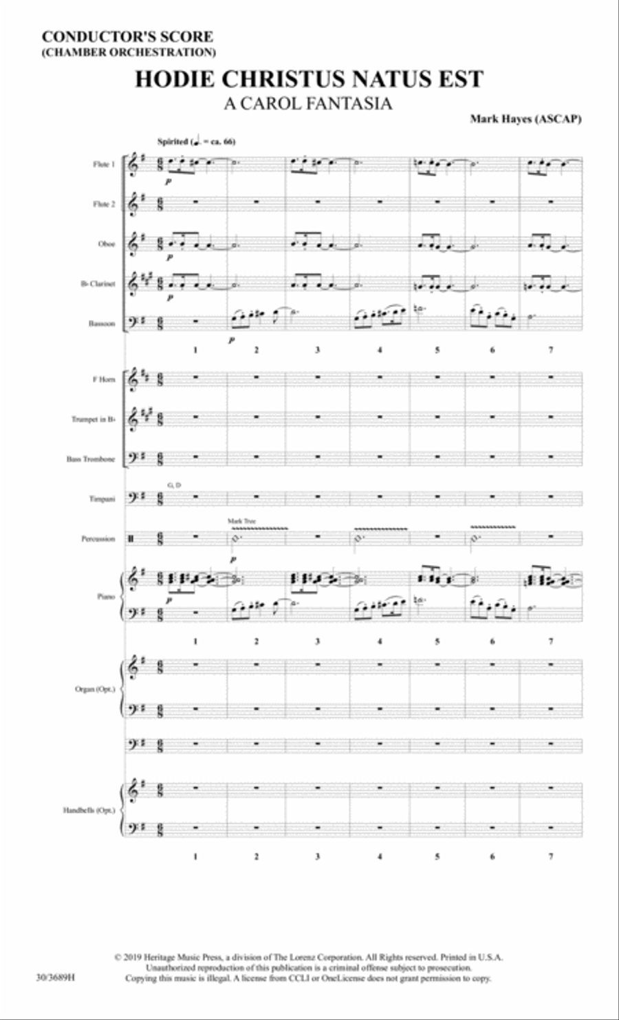 Hodie Christus Natus Est - Chamber Orchestra Score and Parts Choir scores gallery preview page 3