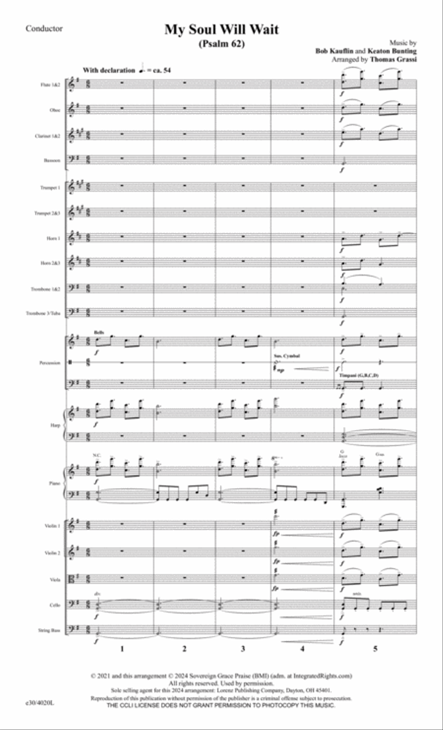 My Soul Will Wait - Downloadable Orchestral Score and Parts Full Orchestra scores gallery preview page 2
