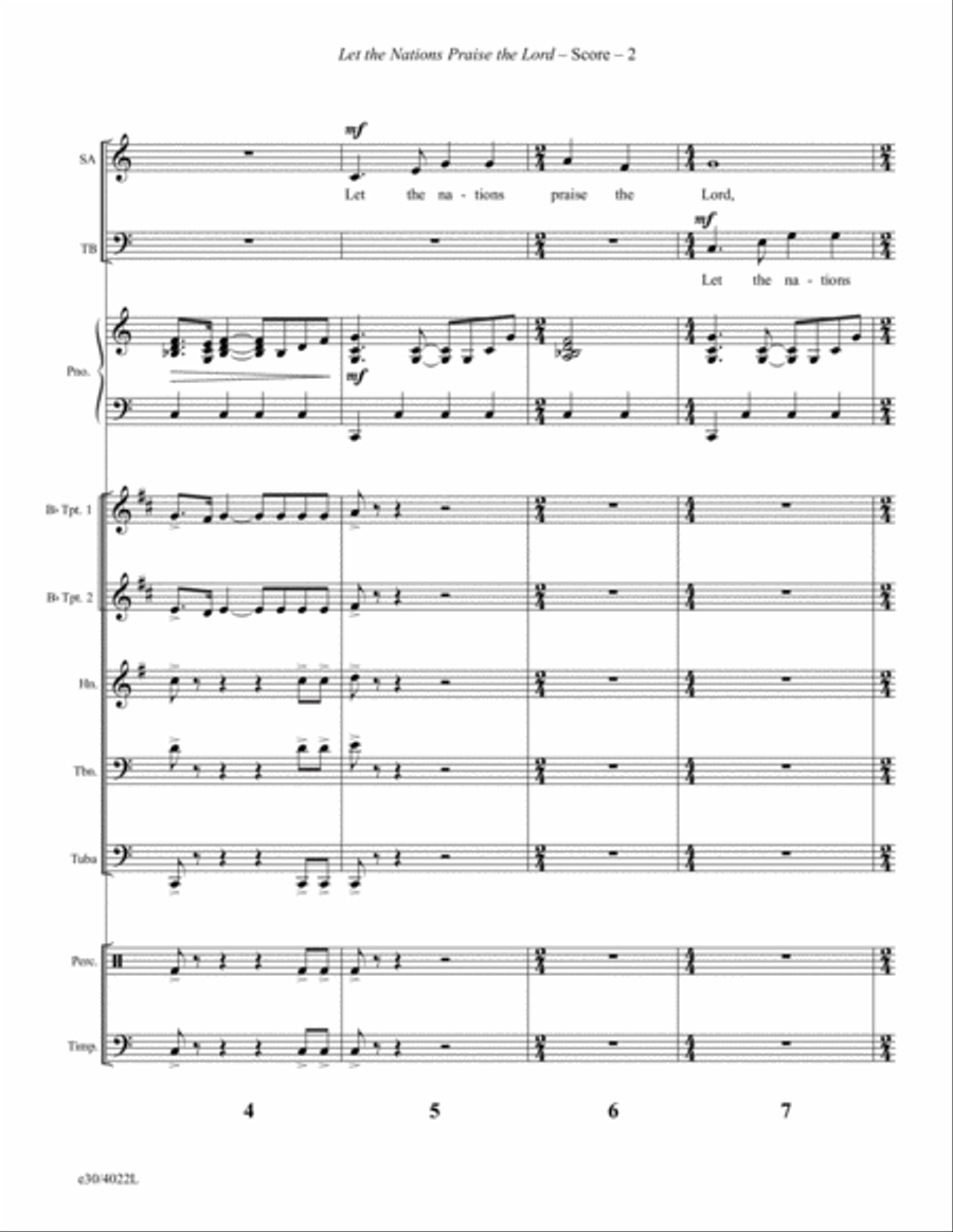 Let the Nations Praise the Lord - Downloadable Brass/Percussion Score and Parts Percussion scores gallery preview page 3