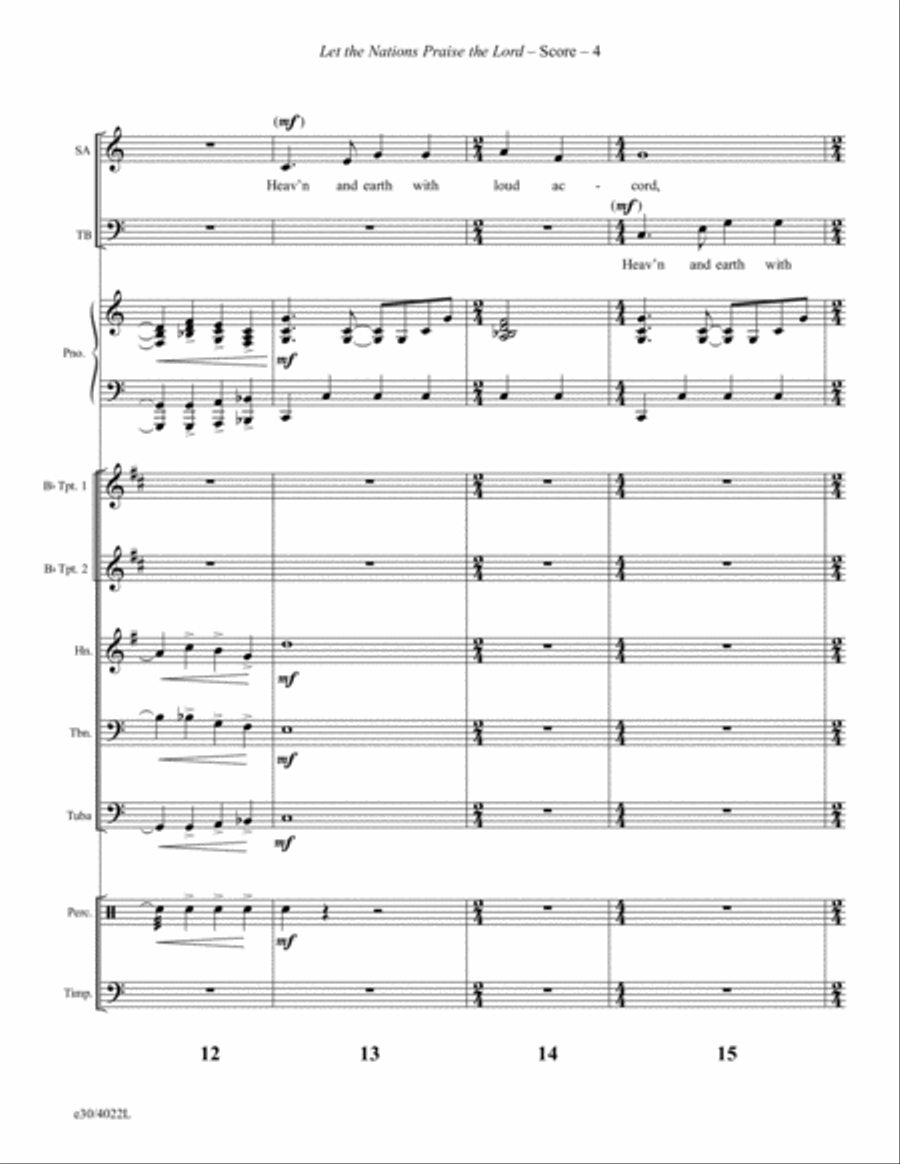 Let the Nations Praise the Lord - Downloadable Brass/Percussion Score and Parts Percussion scores gallery preview page 5