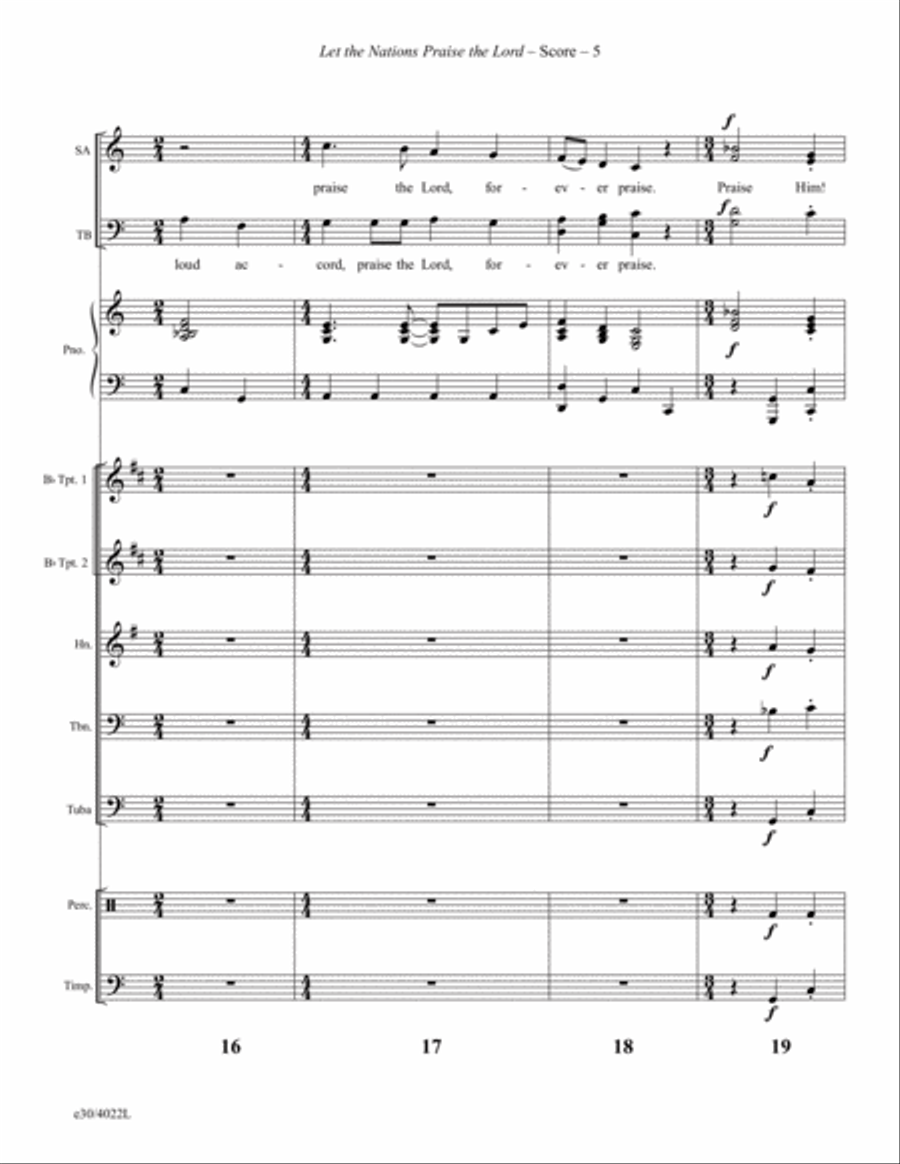 Let the Nations Praise the Lord - Downloadable Brass/Percussion Score and Parts Percussion scores gallery preview page 6