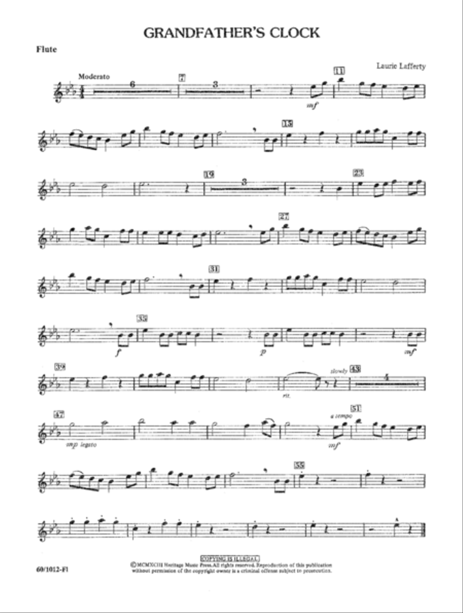 Grandfather's Clock Parts Concert Band scores gallery preview page 6