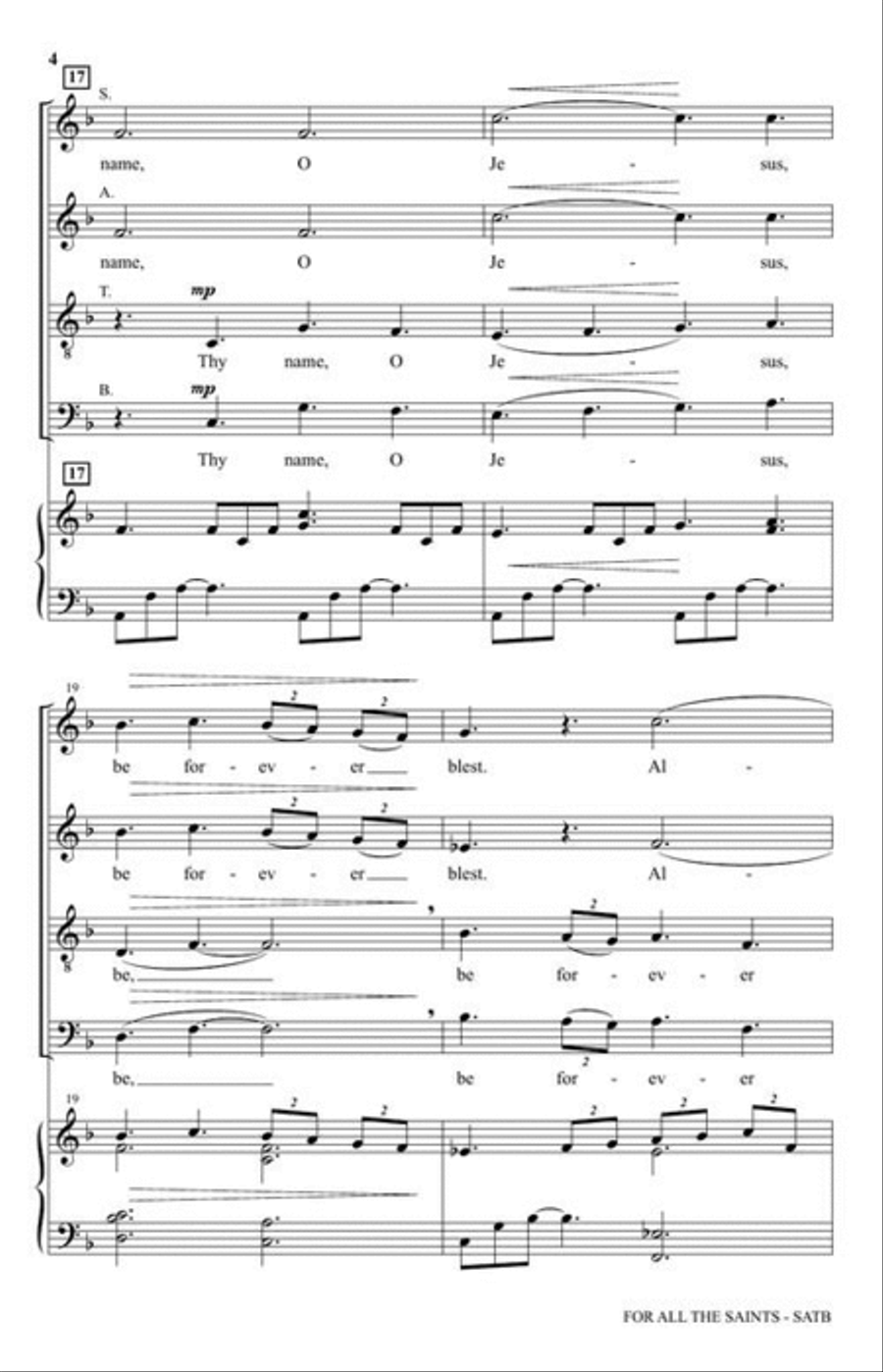 For All the Saints For All the Saints 4-Part scores gallery preview page 4