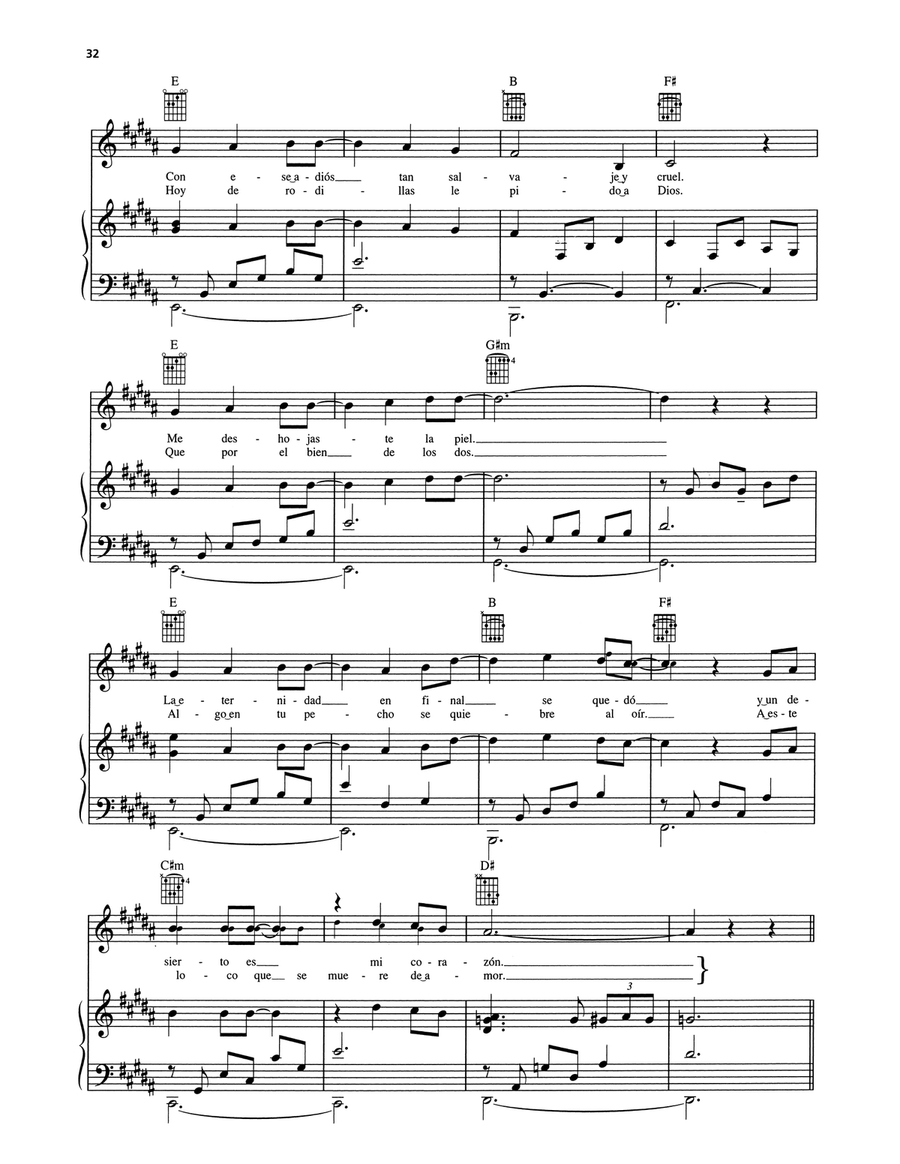 Si Volvieras a Mi Si Volvieras a Mi Piano, Vocal, Guitar scores gallery preview page 3