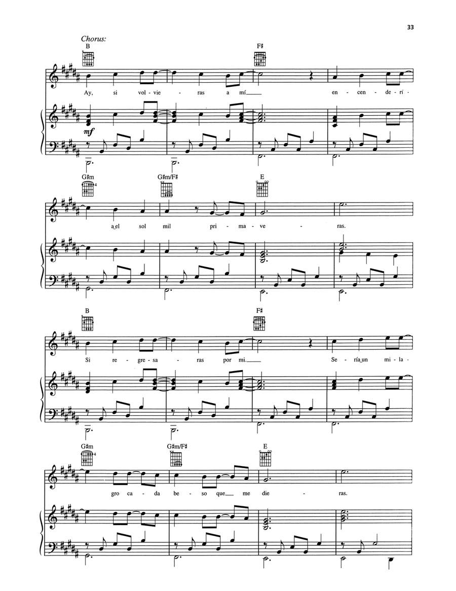 Si Volvieras a Mi Si Volvieras a Mi Piano, Vocal, Guitar scores gallery preview page 4